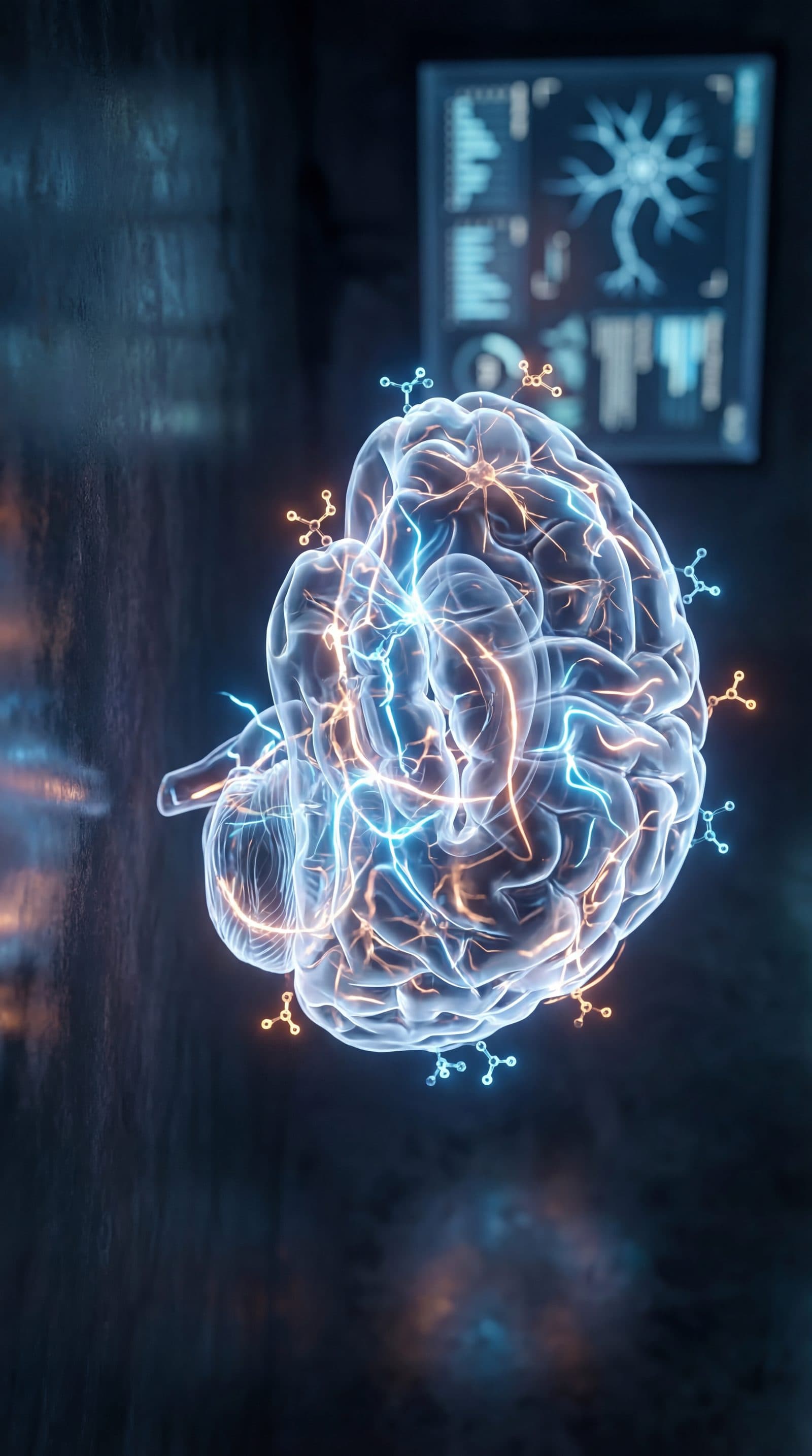 Abstract visualisation of ketones reaching the brain