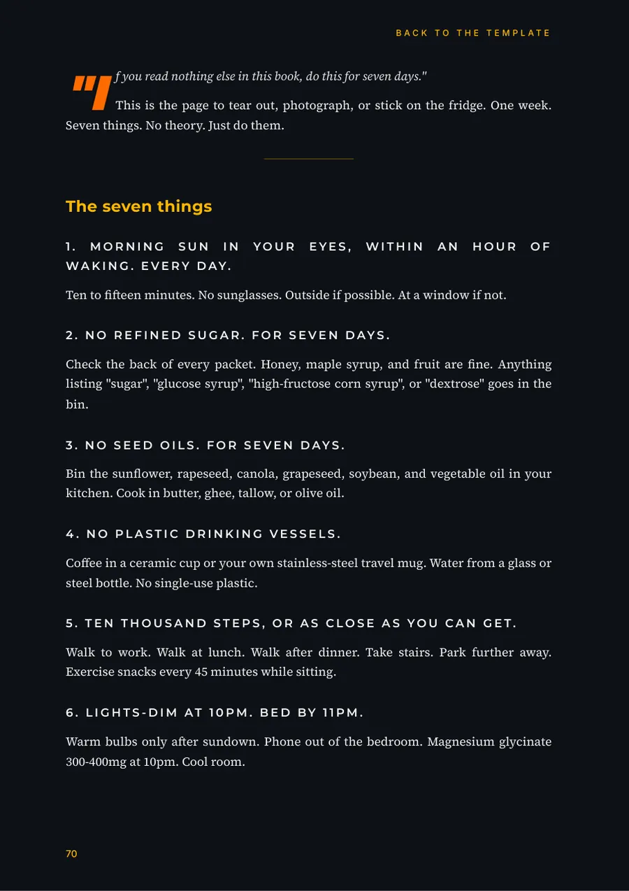 Appendix A, the 7-day starter protocol