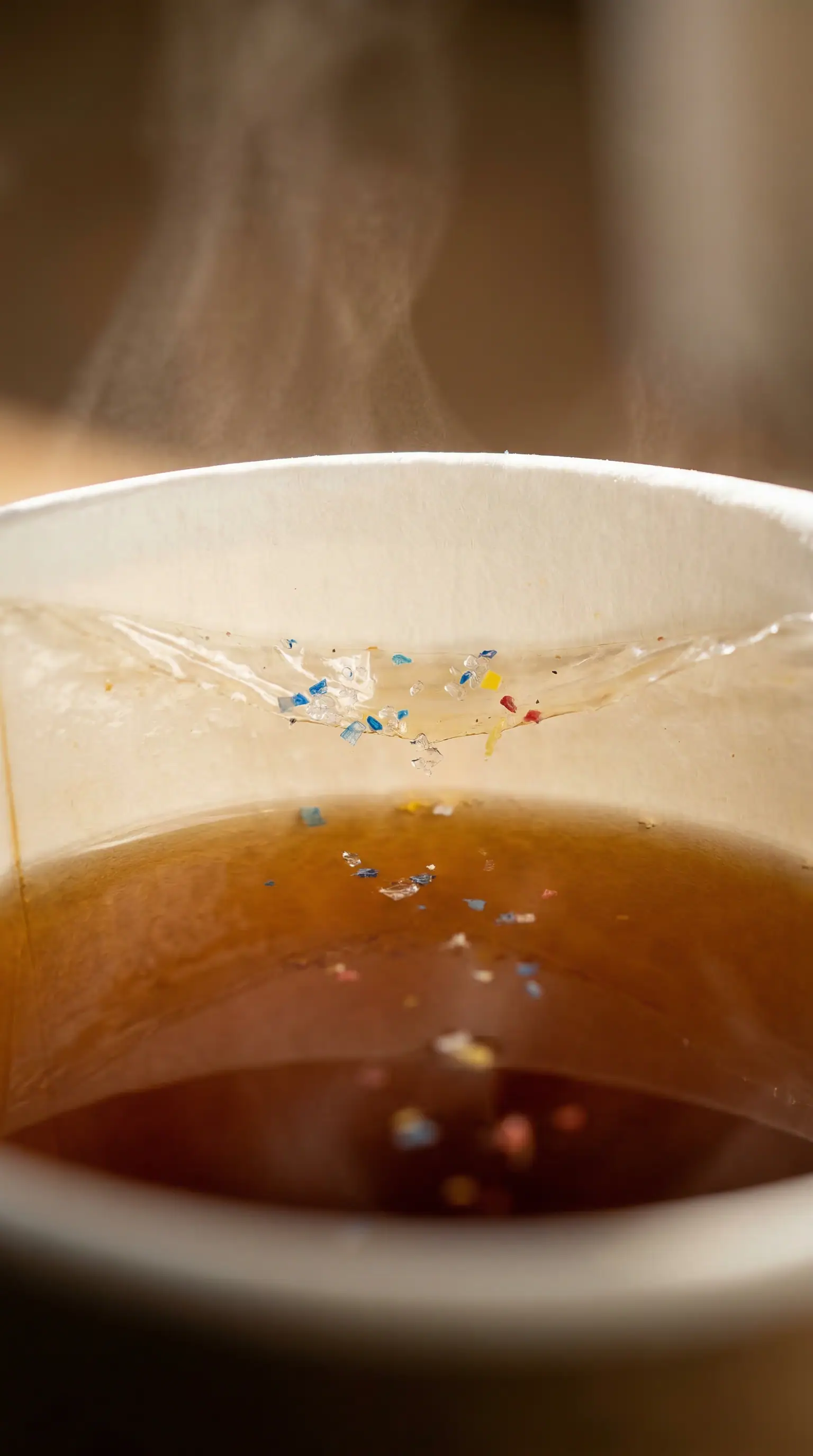 Microplastics leaching from coffee cup